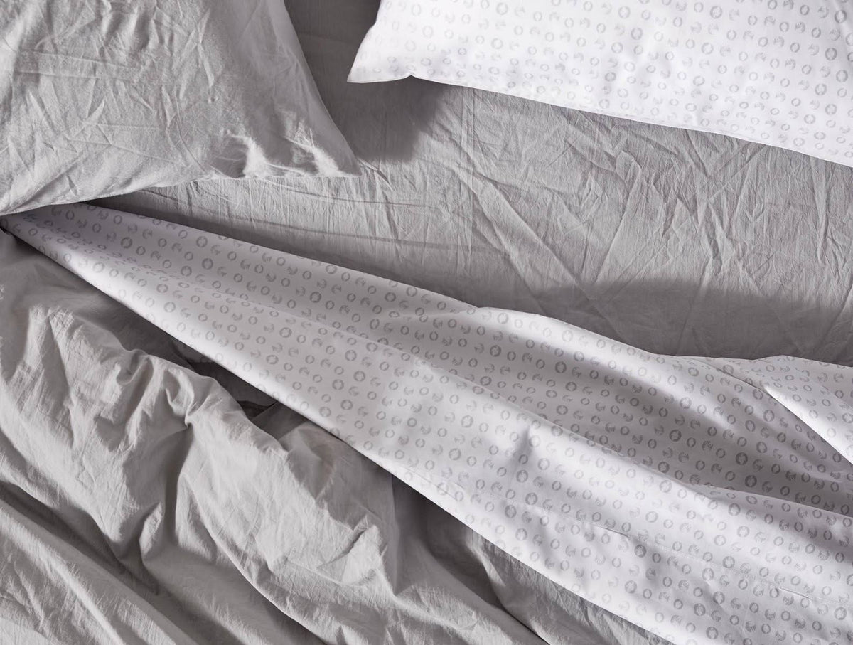Organic Crinkled Percale Sheet Set Cal King Aegean W268