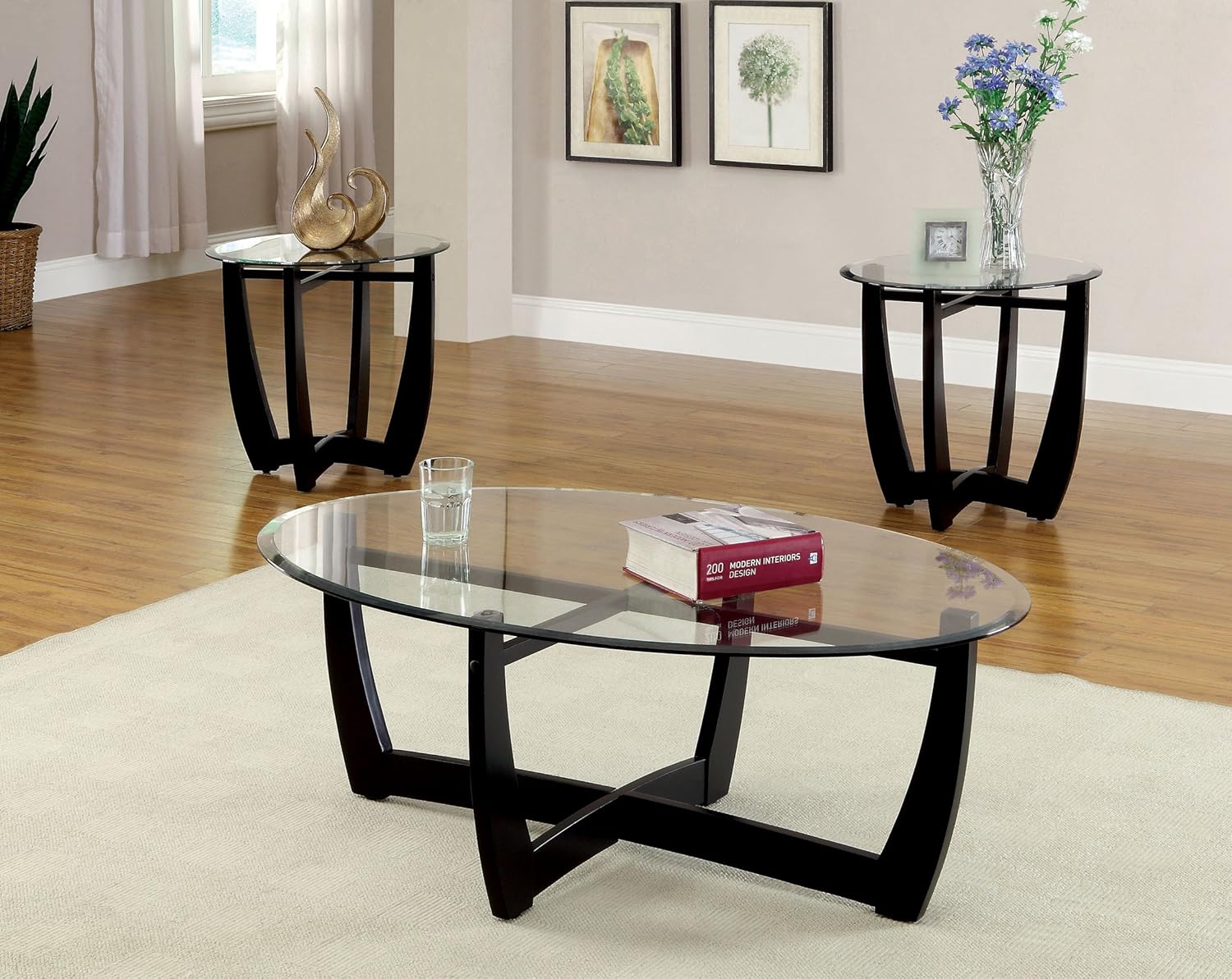 3-Piece Black Table Set O805