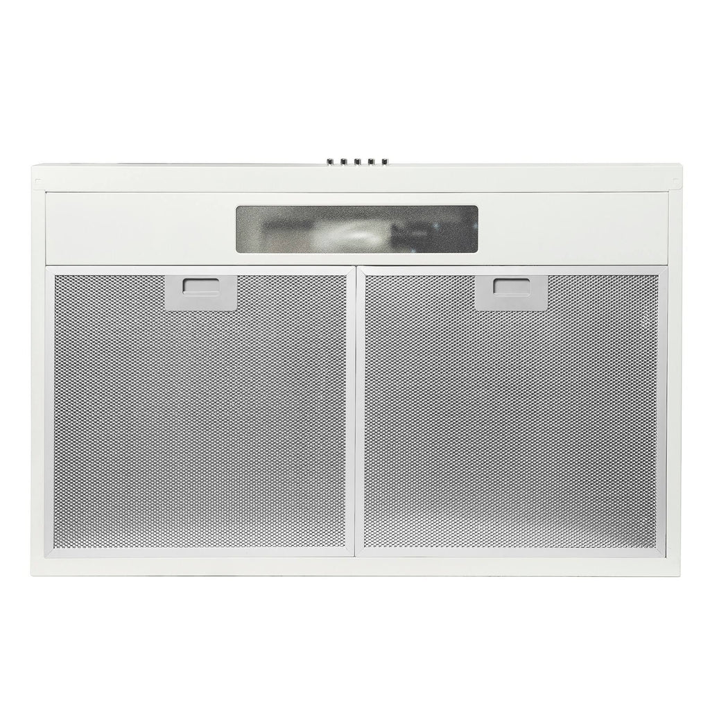 24x22 Under Cabinet White Stainless Steel Kitchen Range Hood Cooking Fan with Carbon Filters B7009