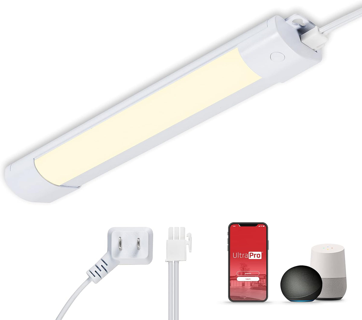LED 36in Wi-Fi Smart Under Cabinet Lighting Fixture, Dimmable, Plug-in, Linkable, 2700K J26599