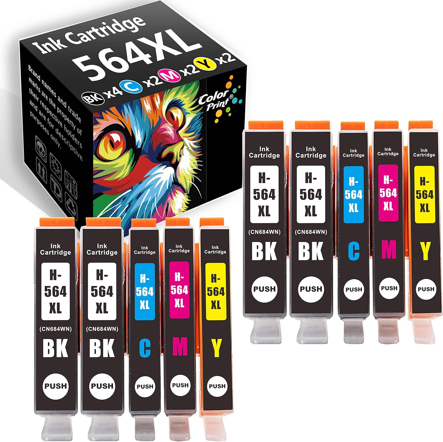 Compatible Ink Cartridge Replacement 10-Pack for DeskJet Officejet Printer A8581