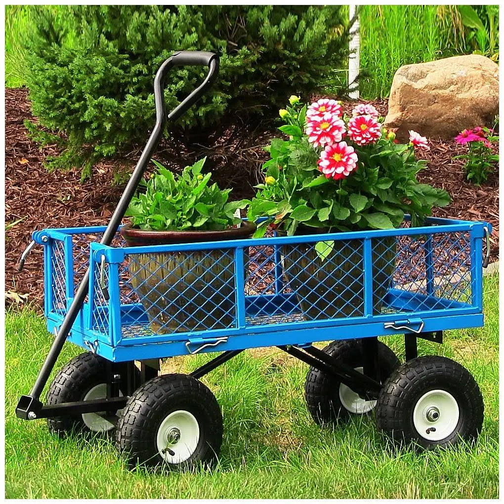 Yellow Utility Cart with Removable Folding Sides A957