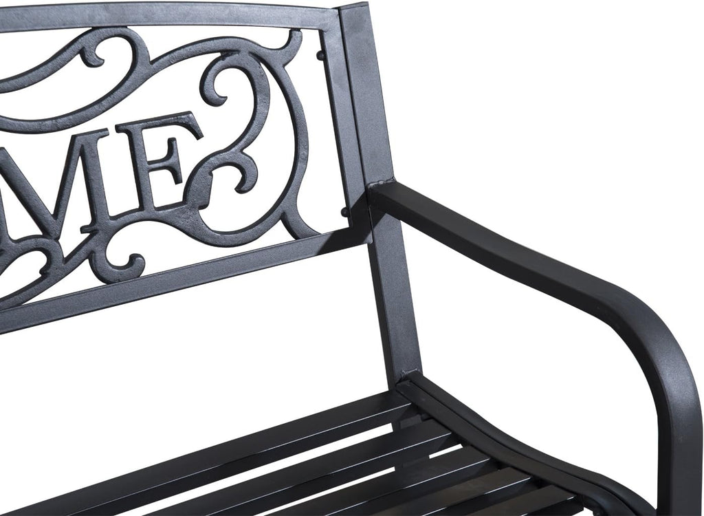 50 2-Person Garden Bench Loveseat with Cast Iron Decorative Vines G8020