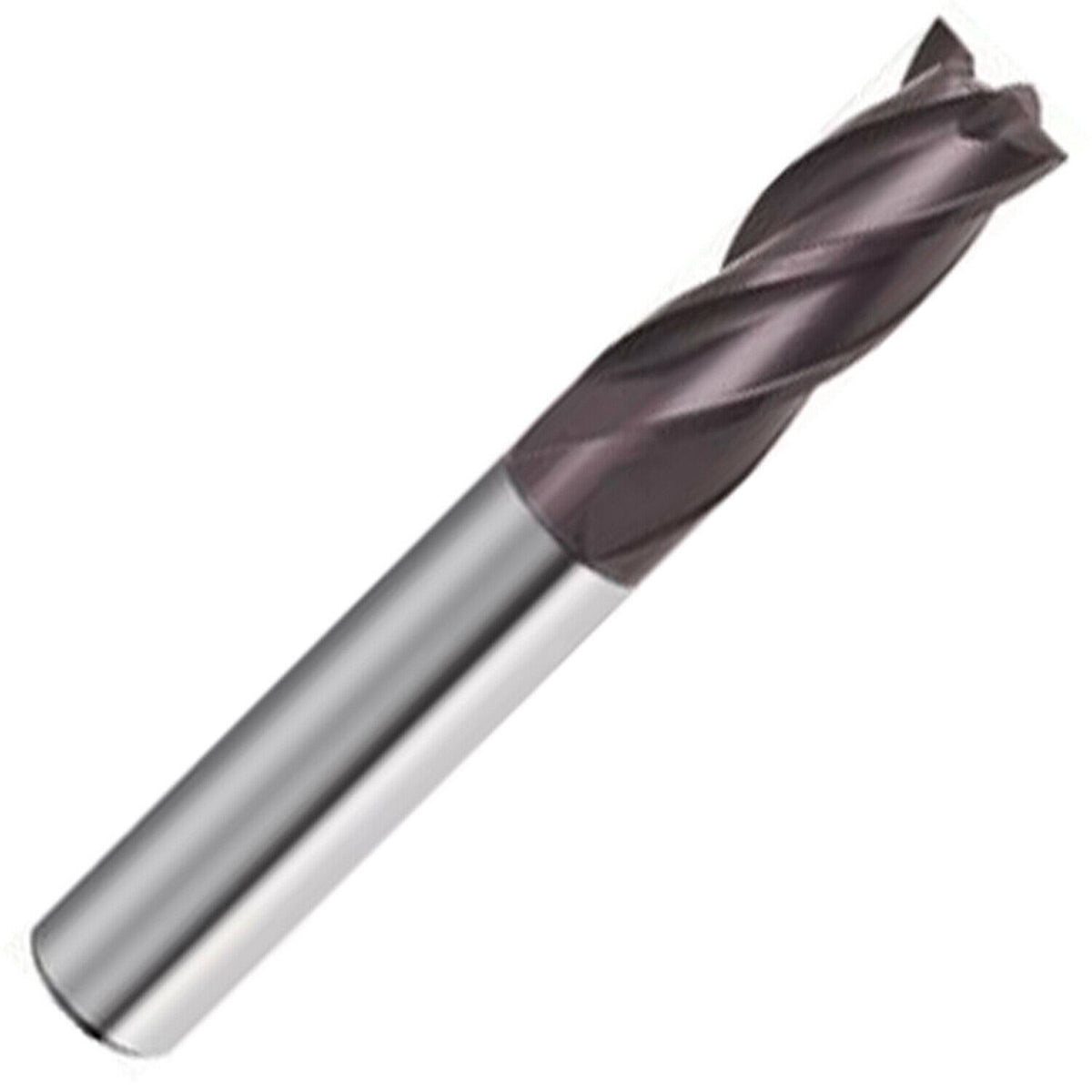 Carbide End Mill, 4 Flute, 30° Helix, Plain Shank, FIREX Coated J3653