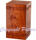 Solid Rosewood Cremation Urn with Hand-Carved Cross Design, Pack of 2 E17871