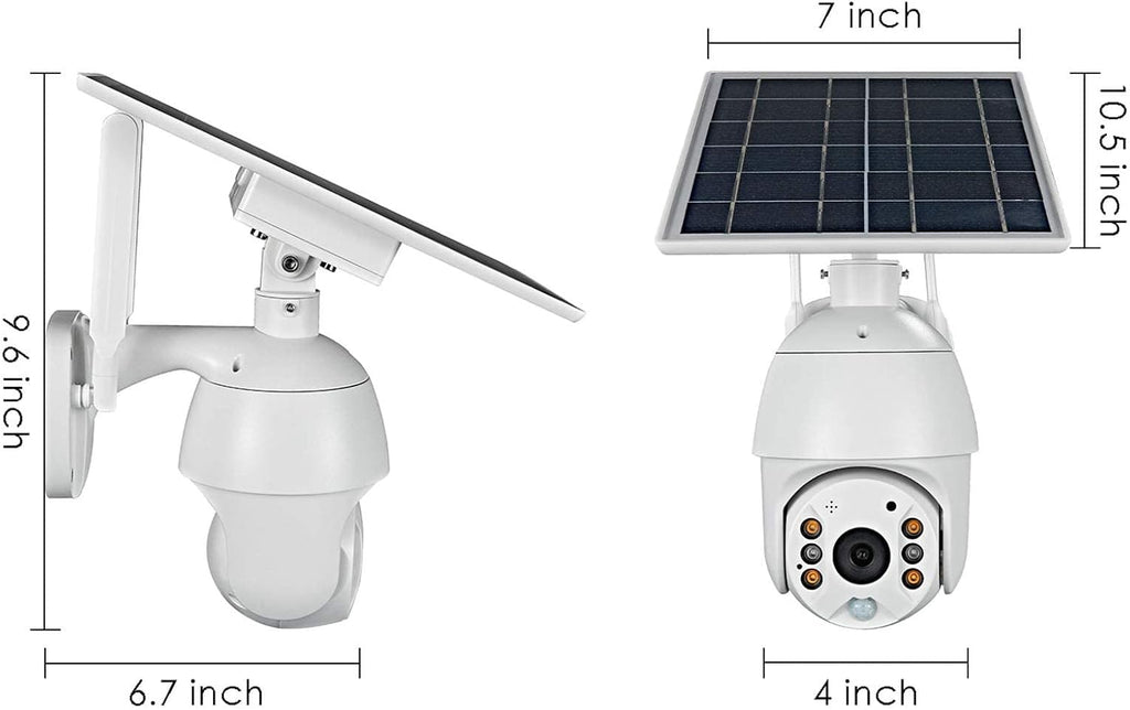 Wireless WiFi Outdoor Security Camera Solar Battery Power Spotlight Night Vision IP65 Waterproof PIR Motion Detection 2-Way Talk Micro SD Card Cloud Storage W939