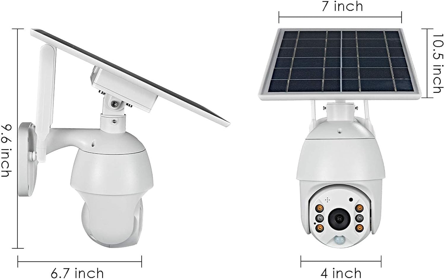 Wireless WiFi Outdoor Security Camera Solar Battery Power Spotlight Night Vision IP65 Waterproof PIR Motion Detection 2-Way Talk Micro SD Card Cloud Storage W939