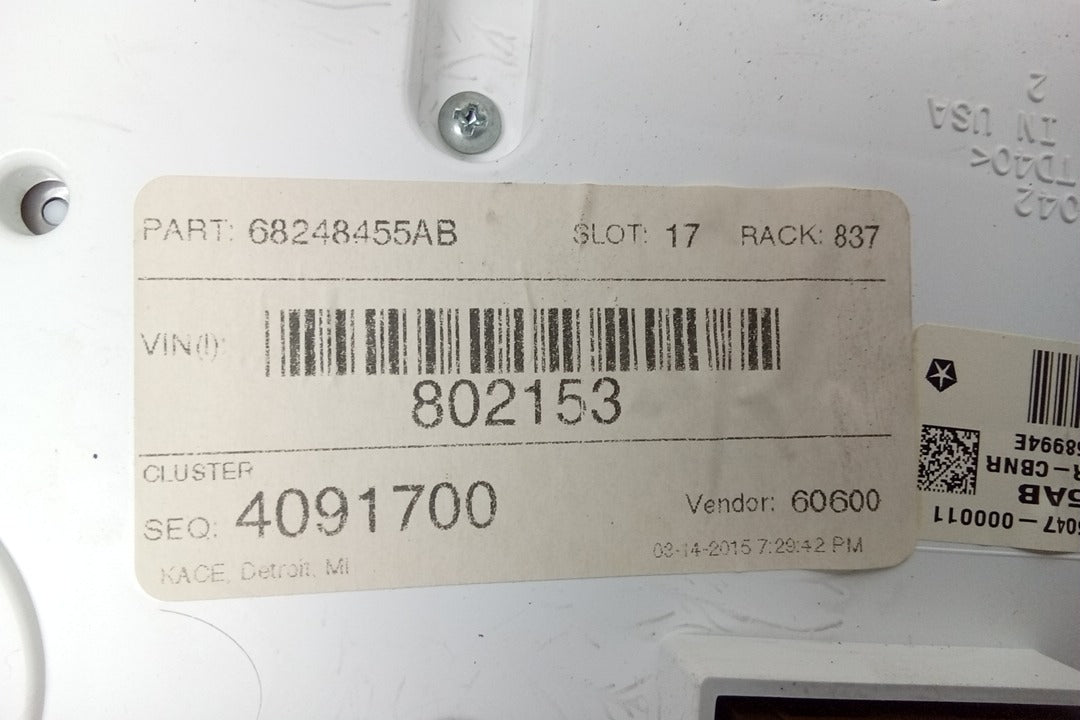 Pre-Owned 2015 Dodge Durango Speedometer 124K Miles OEM X536494
