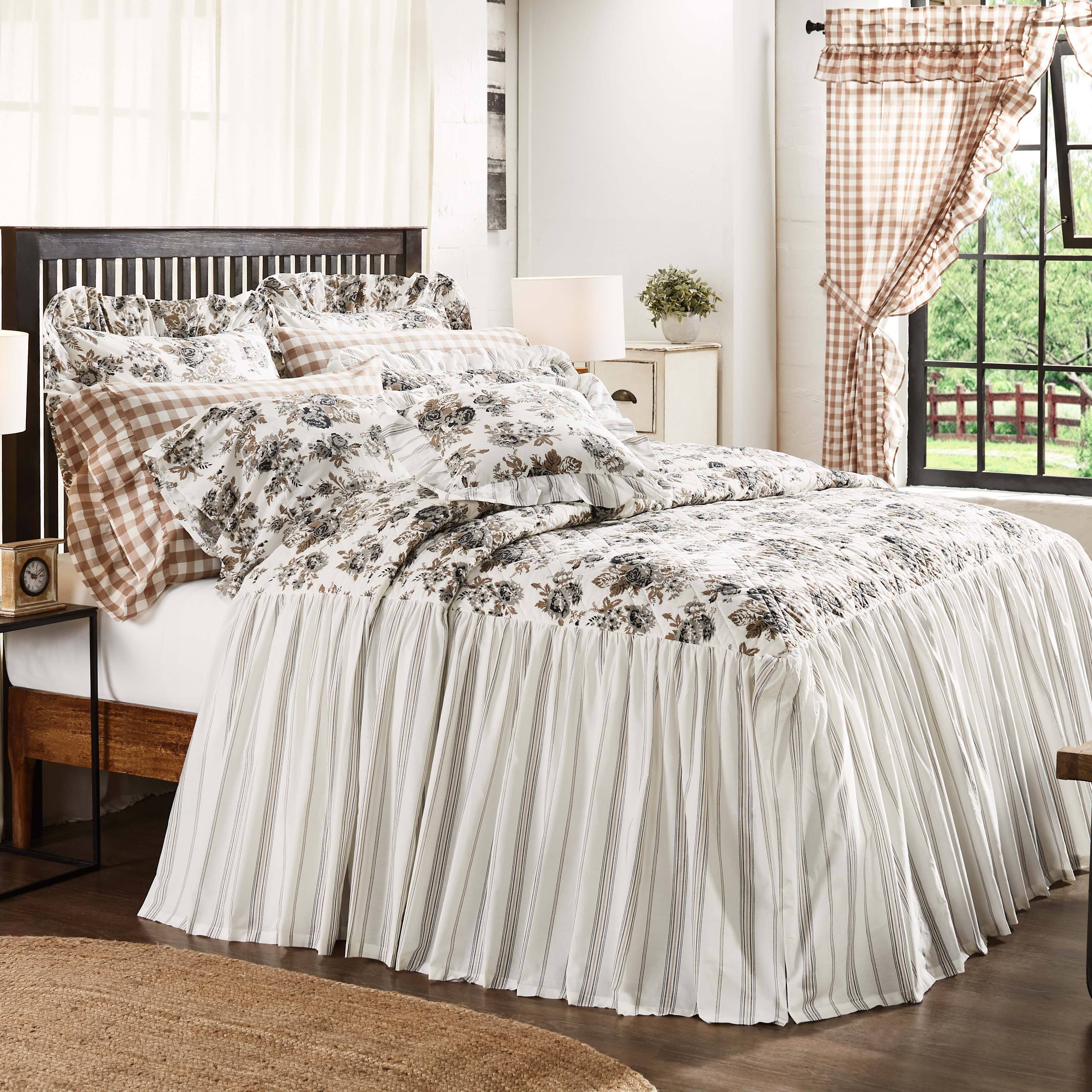 California King Floral Ruffled Coverlet Z608