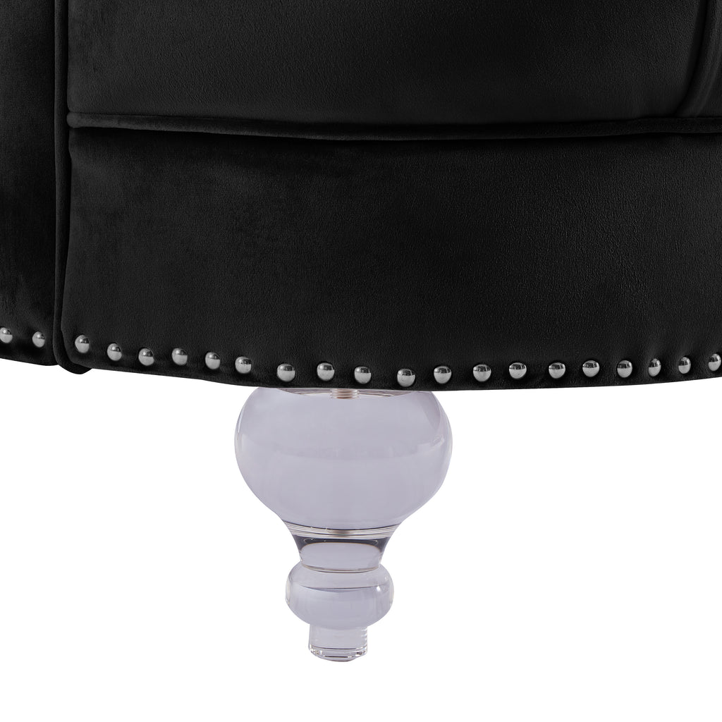 Black Tufted 3P Sofa Z64008