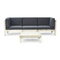 Gray Acacia Wood Sofa and Table Set with Cushions I72046