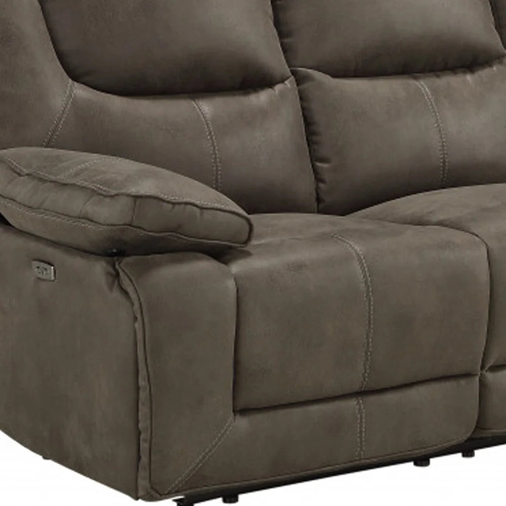 Gray & Black Reclining USB Sofa K92921