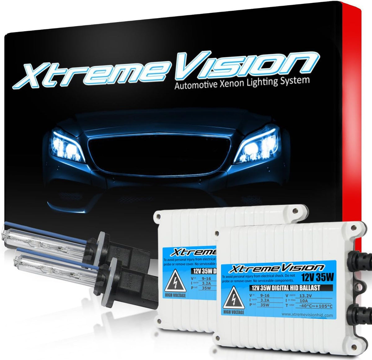 35W AC Xenon HID Bundle with Slim AC Ballast (1 Pair) and H4 / 9003 30000K Deep Blue Xenon Bulbs (1 Pair) D9398