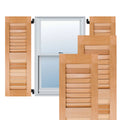 15 in. x 48 in. Unfinished Louvered Shutters Pair J171