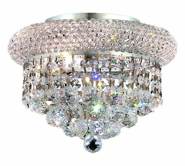 3 Light Chrome Flush Mount Cut Crystal B535930