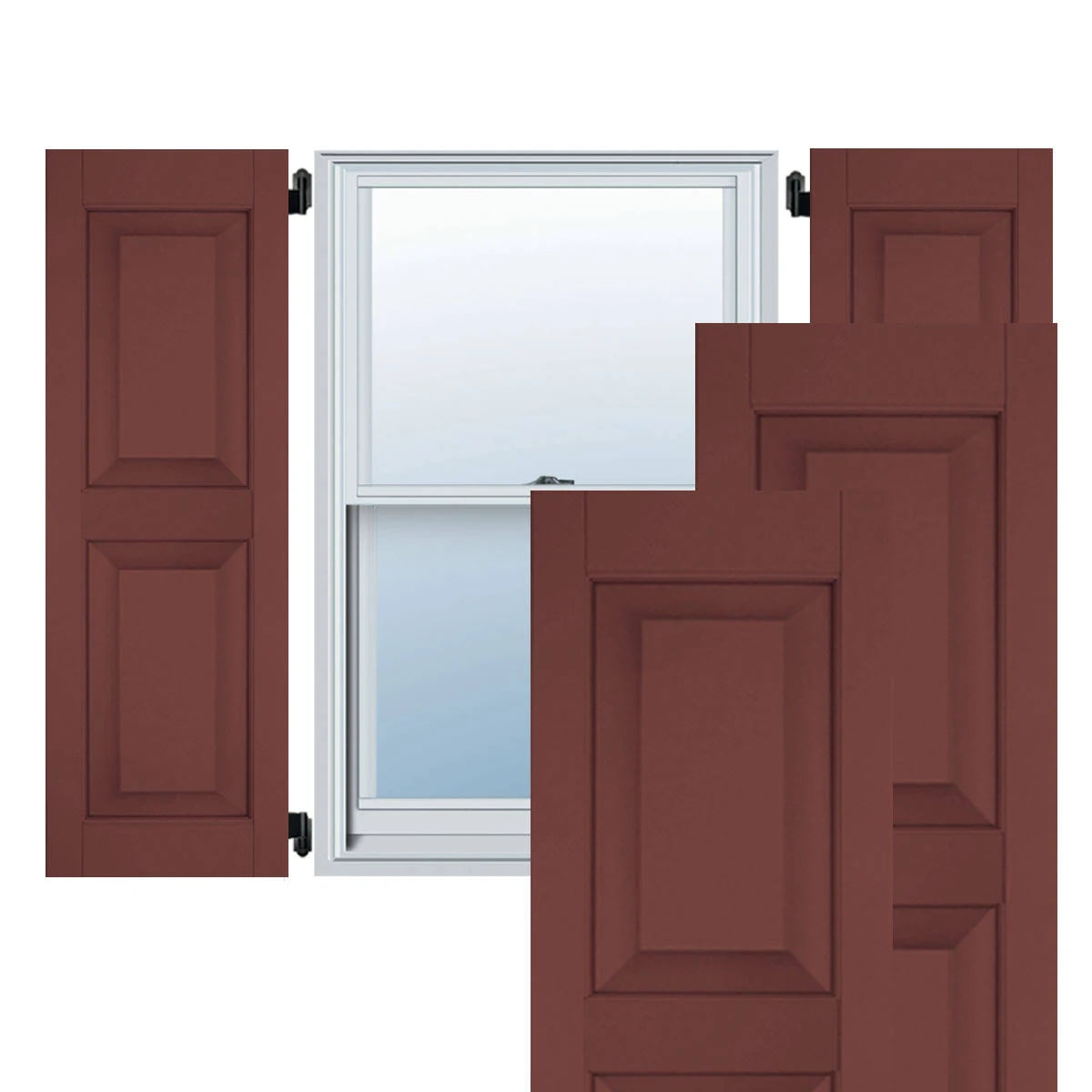 18 in. x 30 in. Exterior Real Wood Pine Raised Panel Shutters Pair Y827