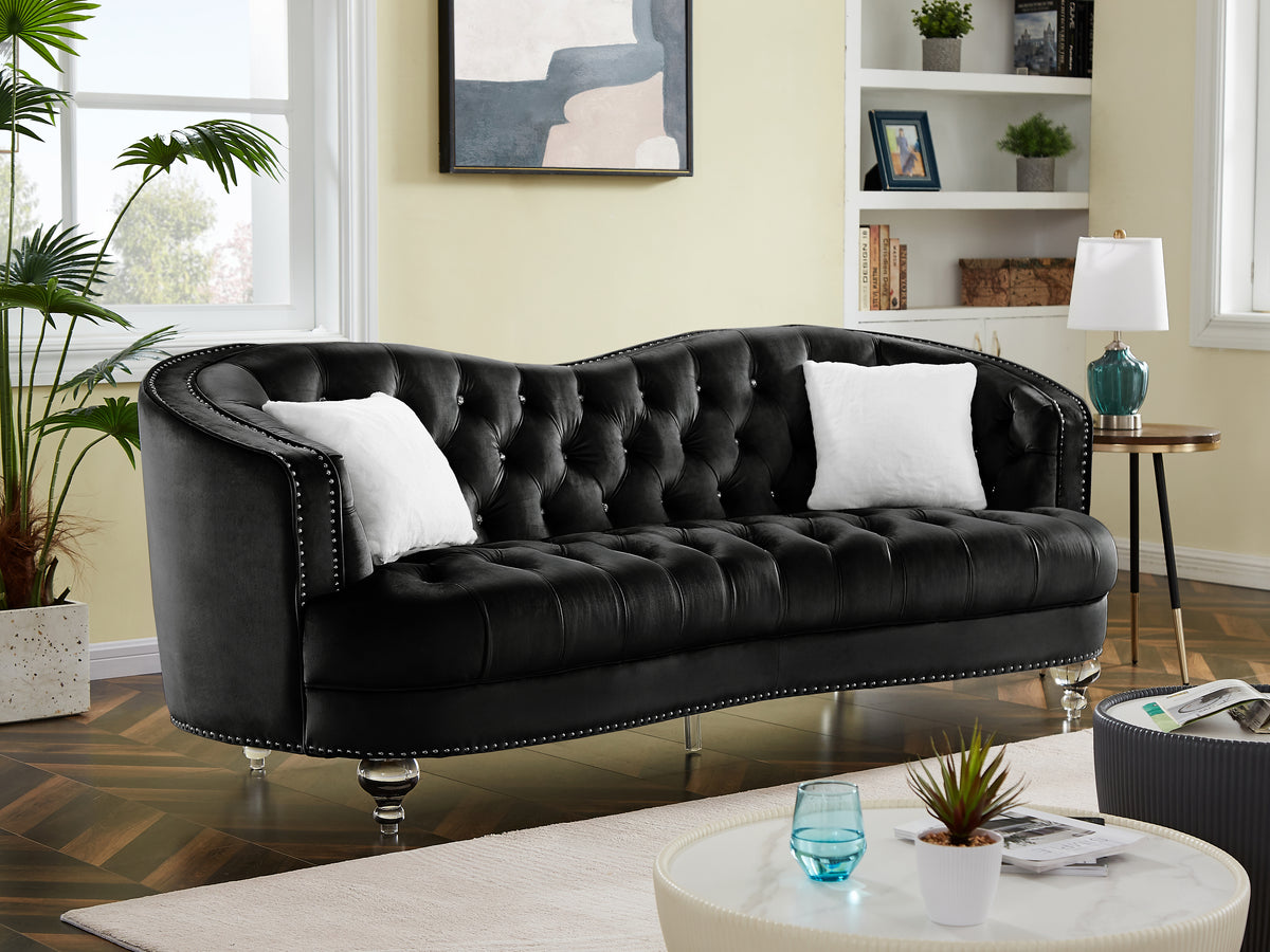 Black Tufted 3P Sofa Z64008