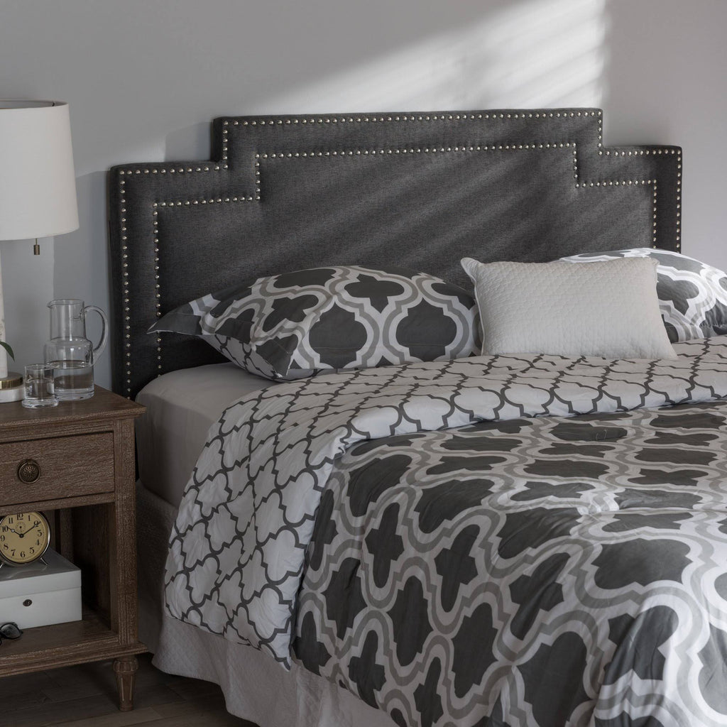 Dark Grey Fabric King Size Headboard L628506