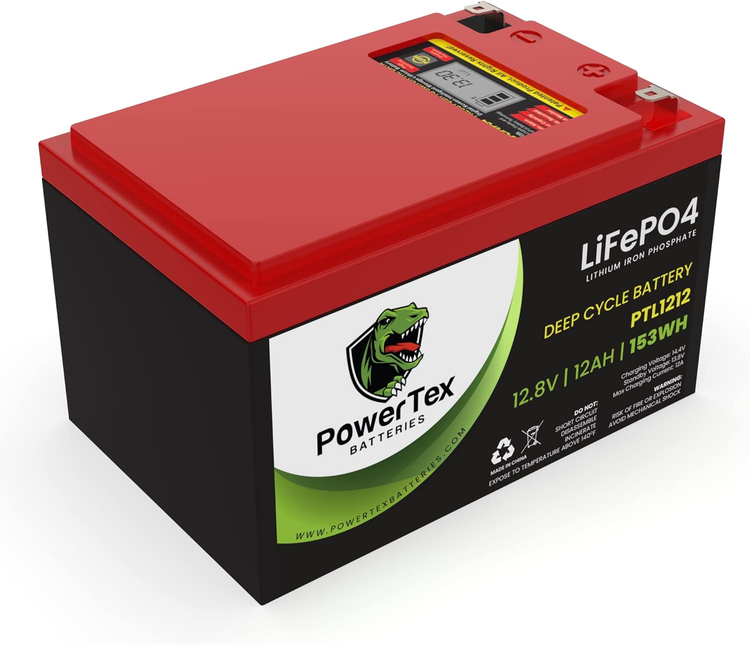 12V 100Ah 1224Wh LiFePO4 Deep Cycle Rechargeable Battery G56652