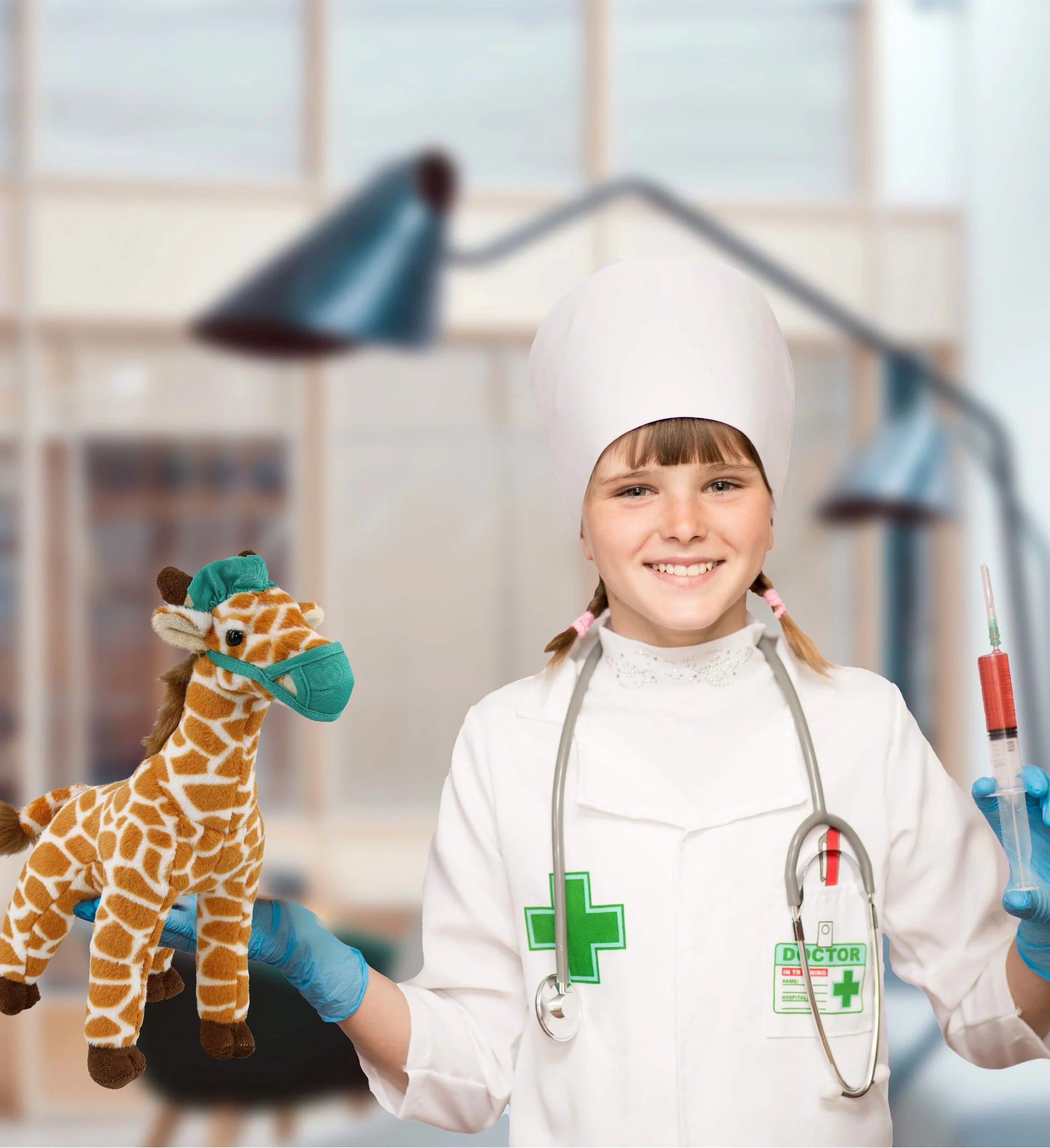 12.5 Inch Giraffe Doctor Plush Toy U36939