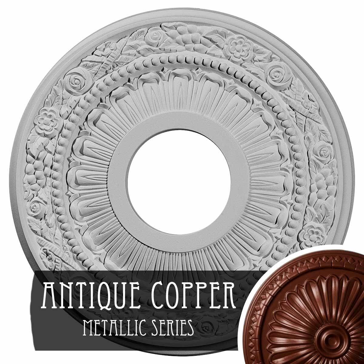Hand-Painted Spartan Stone Ceiling Medallion D3092