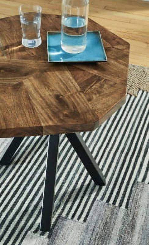 Brown/Black End Table S9106