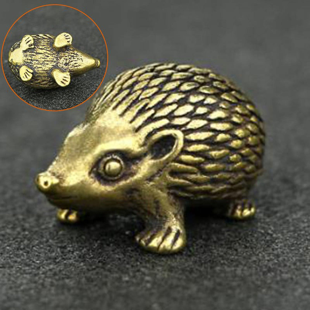 Vintage Brass Hedgehog Statue Ornament L89716