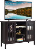 Brown Wood TV Stand with Storage Cabinet H7885