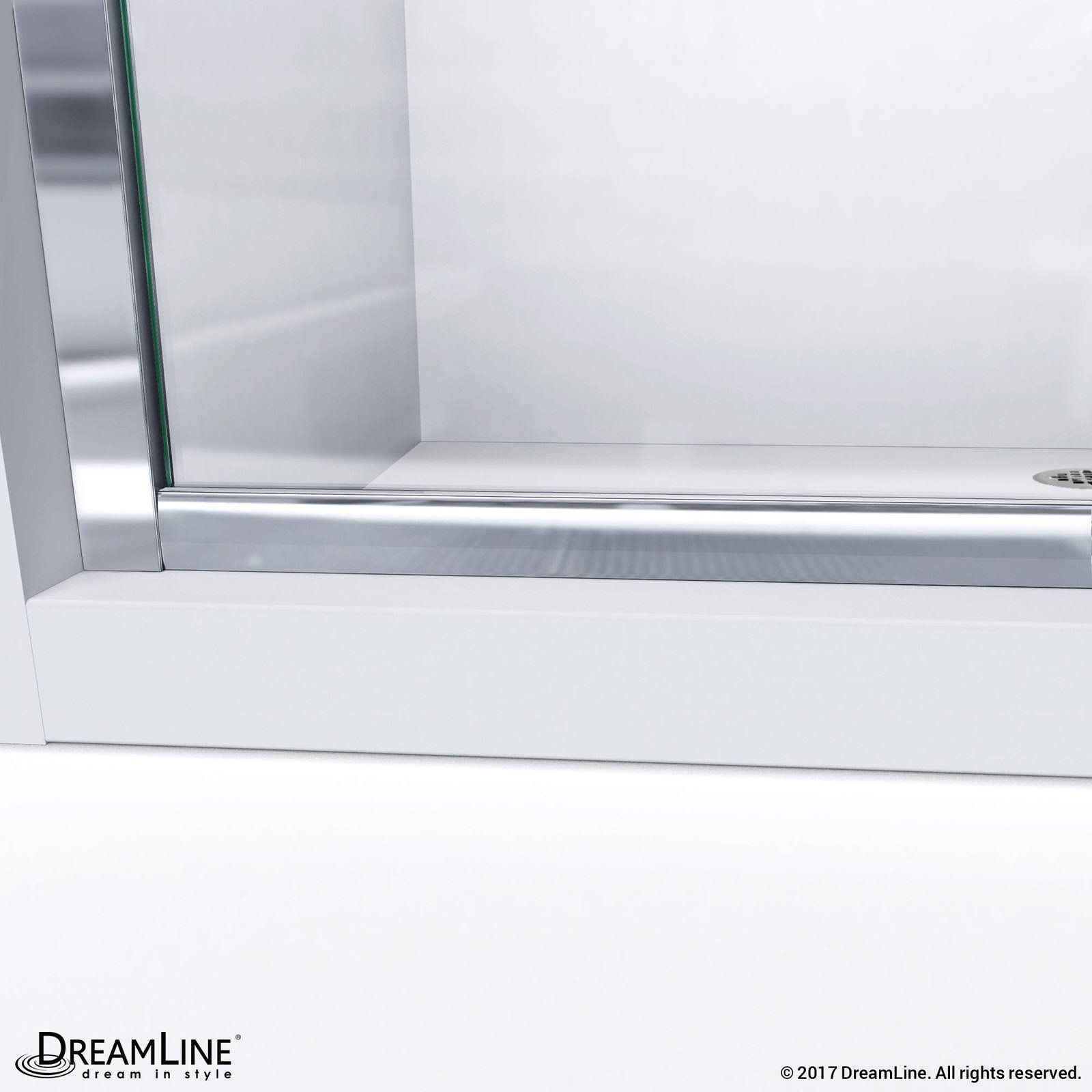 72 in. Semi-Frameless Sliding Shower Door Clear Glass Brushed Nickel L897733