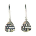 Vintage Mother of Pearl Hoop Earrings in 925 Sterling Silver I6220