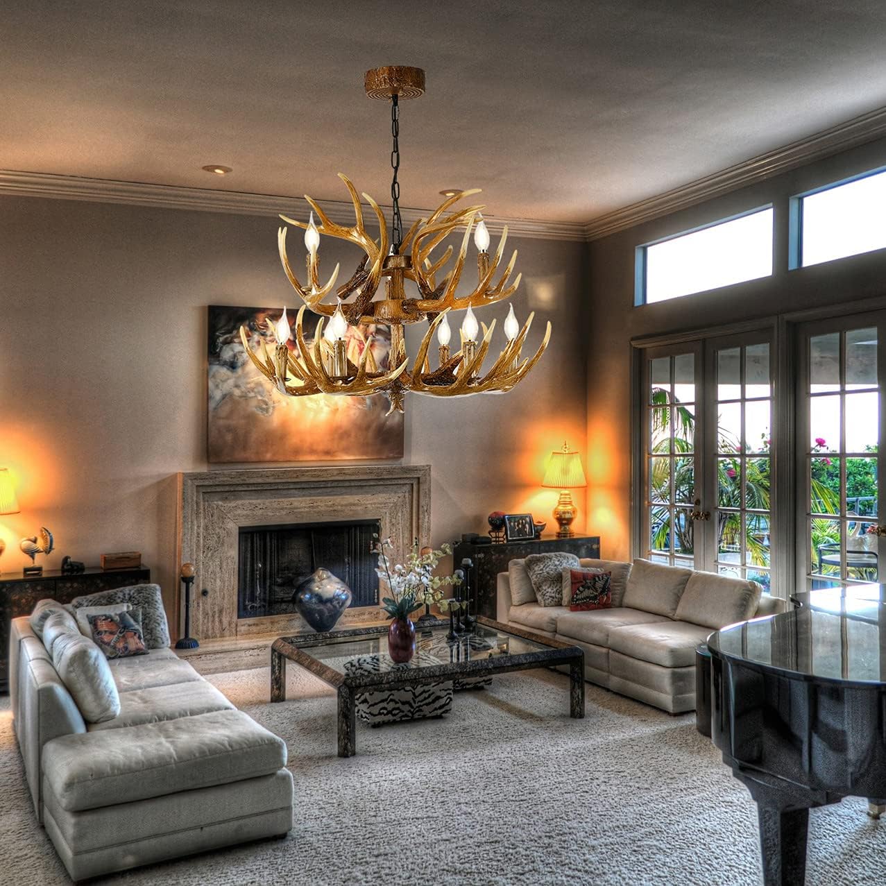 Antler Chandelier, 9 Lights, E12 Base M72814
