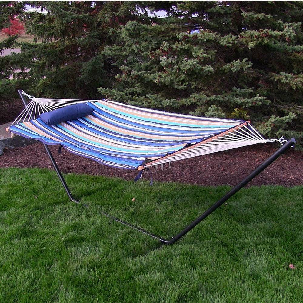Multi Color Cotton Rope Hammock with Stand N7982