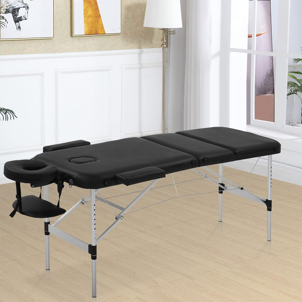 Portable 3 Folding Massage Table with Carry Case Q86815