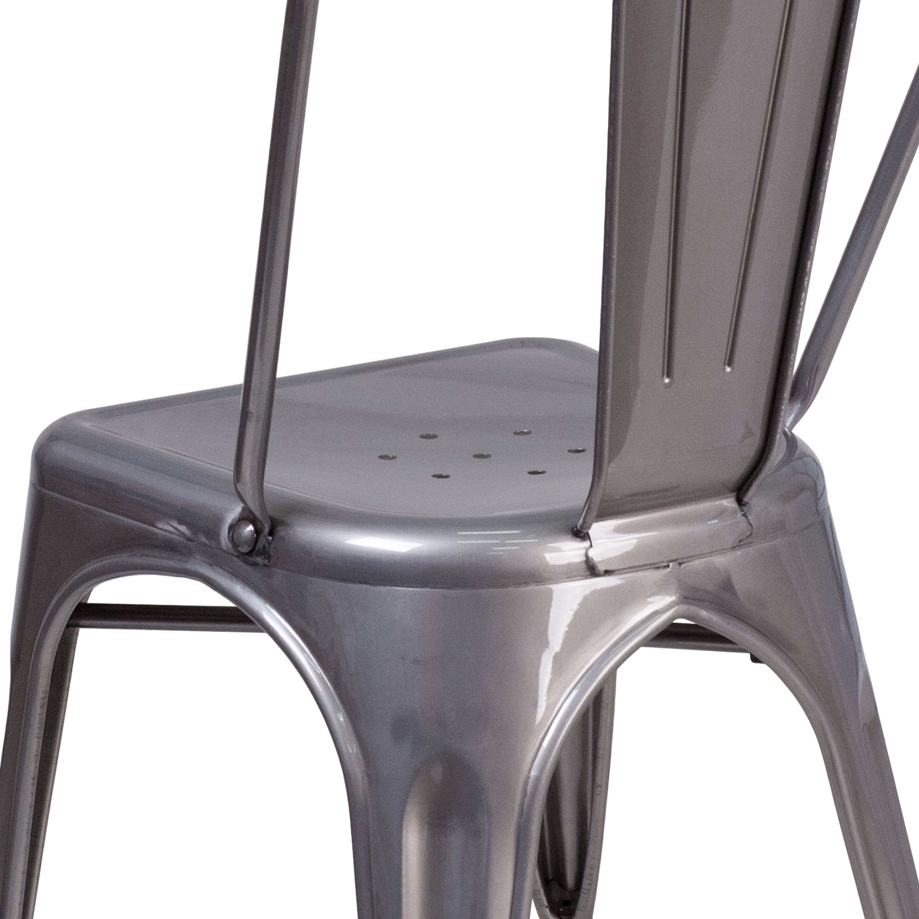 Grey Metal Stackable Indoor Chair F671