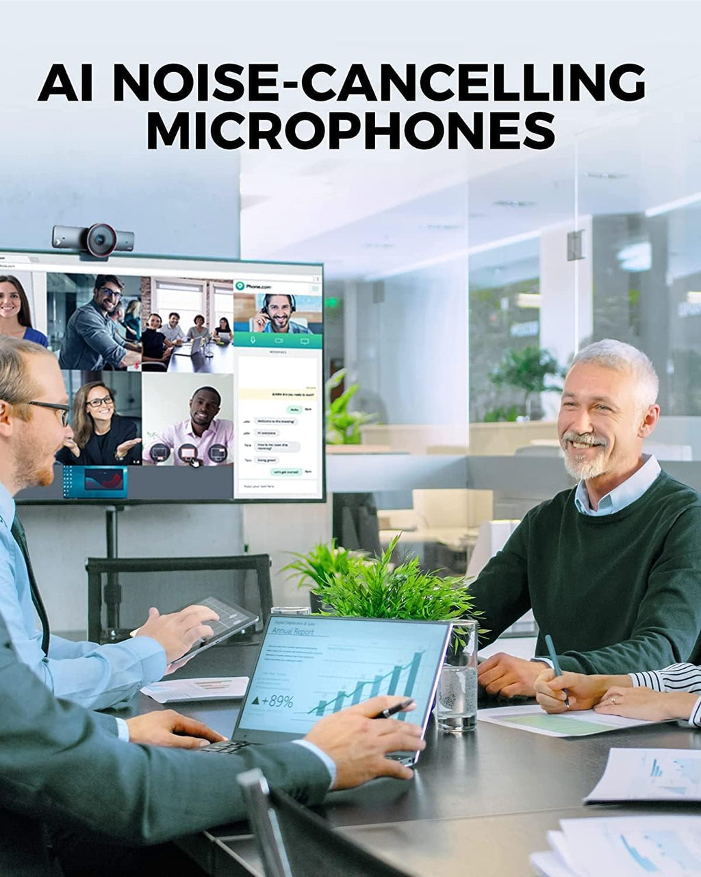 4K Webcam with Auto Framing, 120° Field of View, Dual AI Noise-canceling Mics Q7911