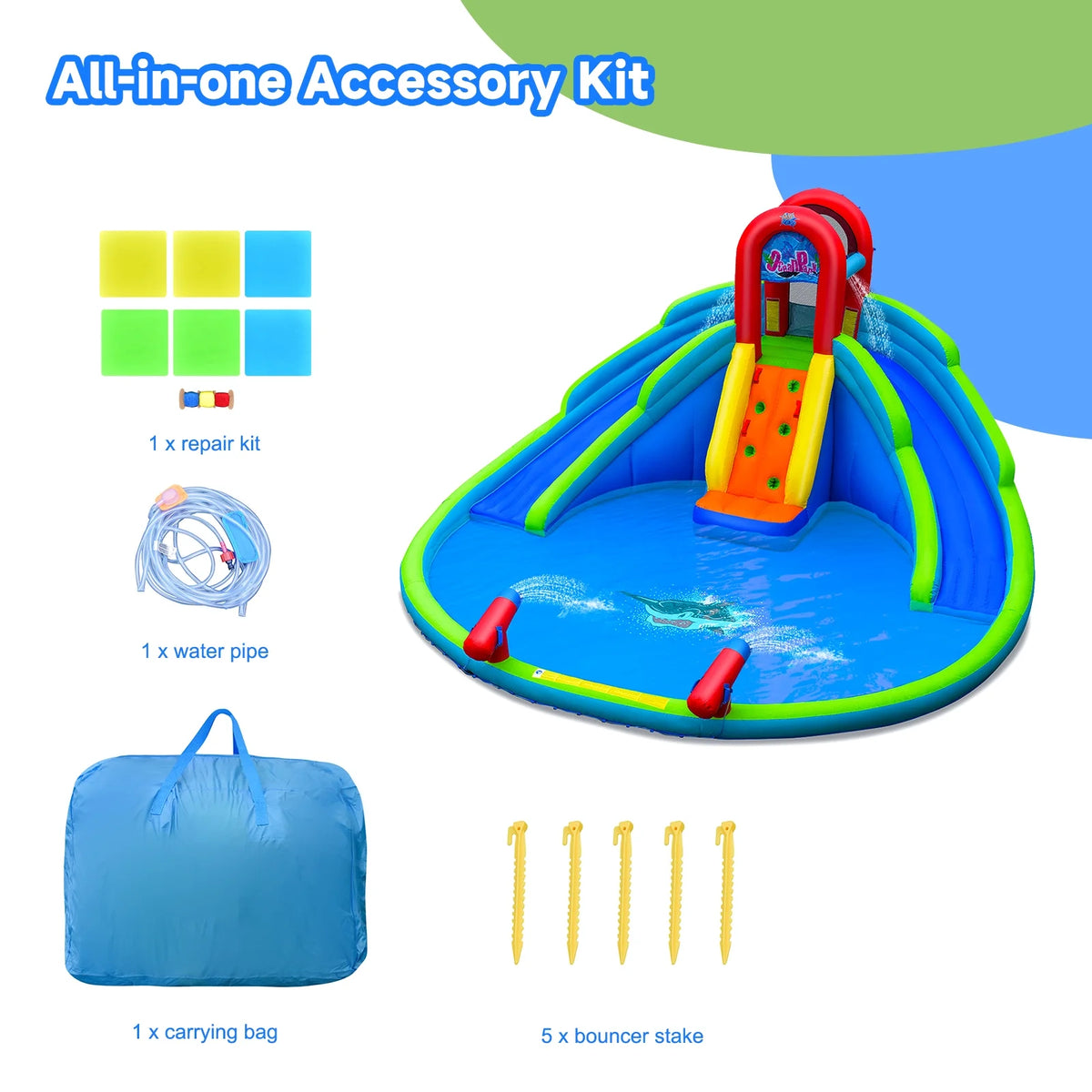 Inflatable Waterslide Bounce House with Handrail Q332658