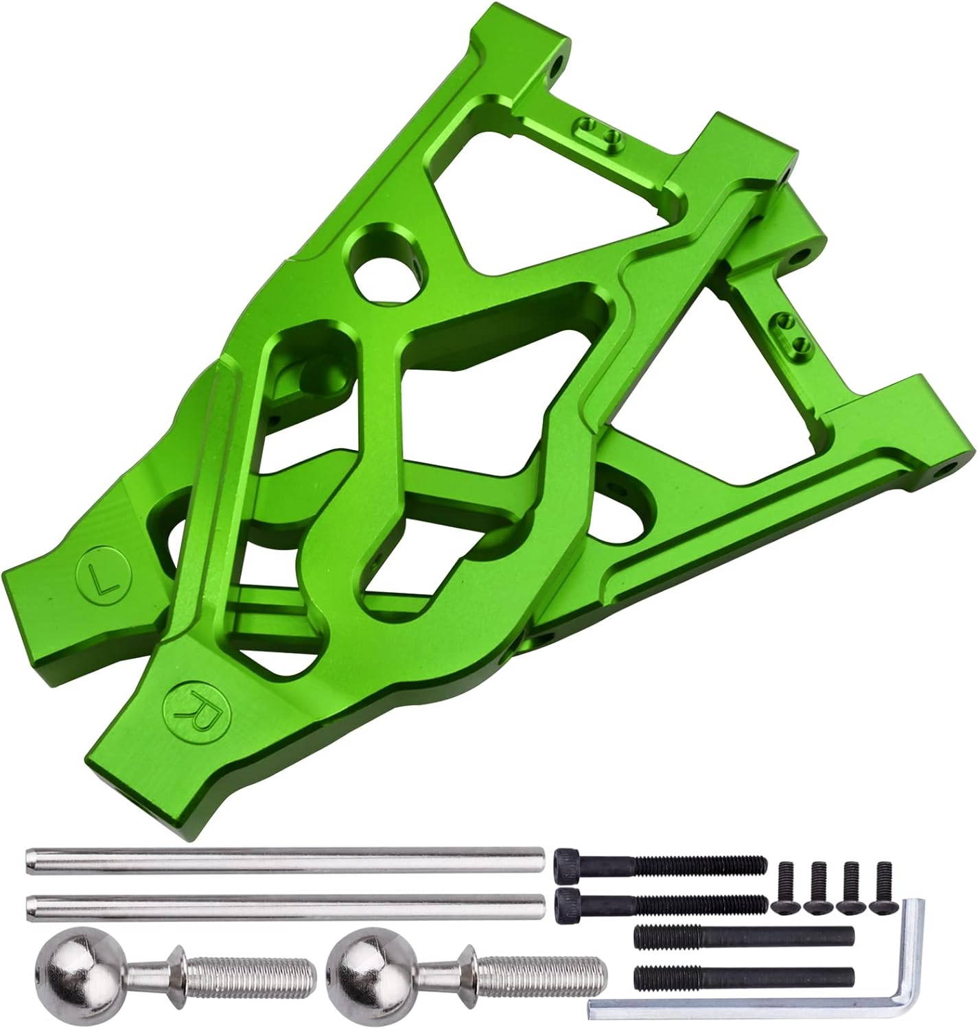 Aluminum Front Lower Suspension Arms for 1/5 Scale RC Truck (Green) Pack of 2 I308