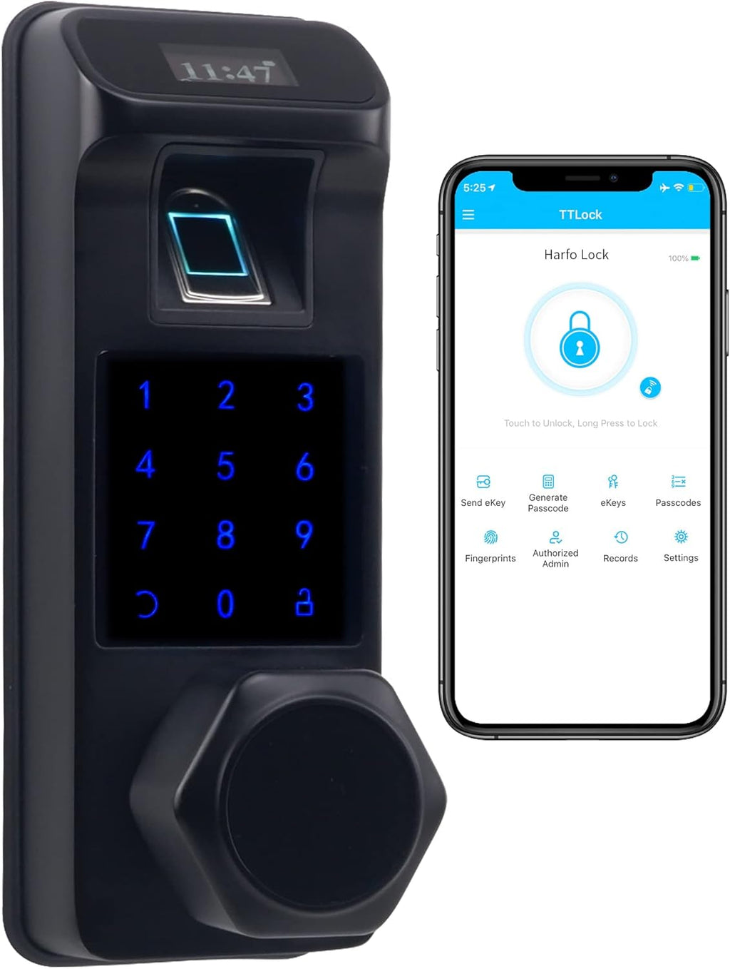 Aged Bronze Touchscreen Keyless Door Lock H56456