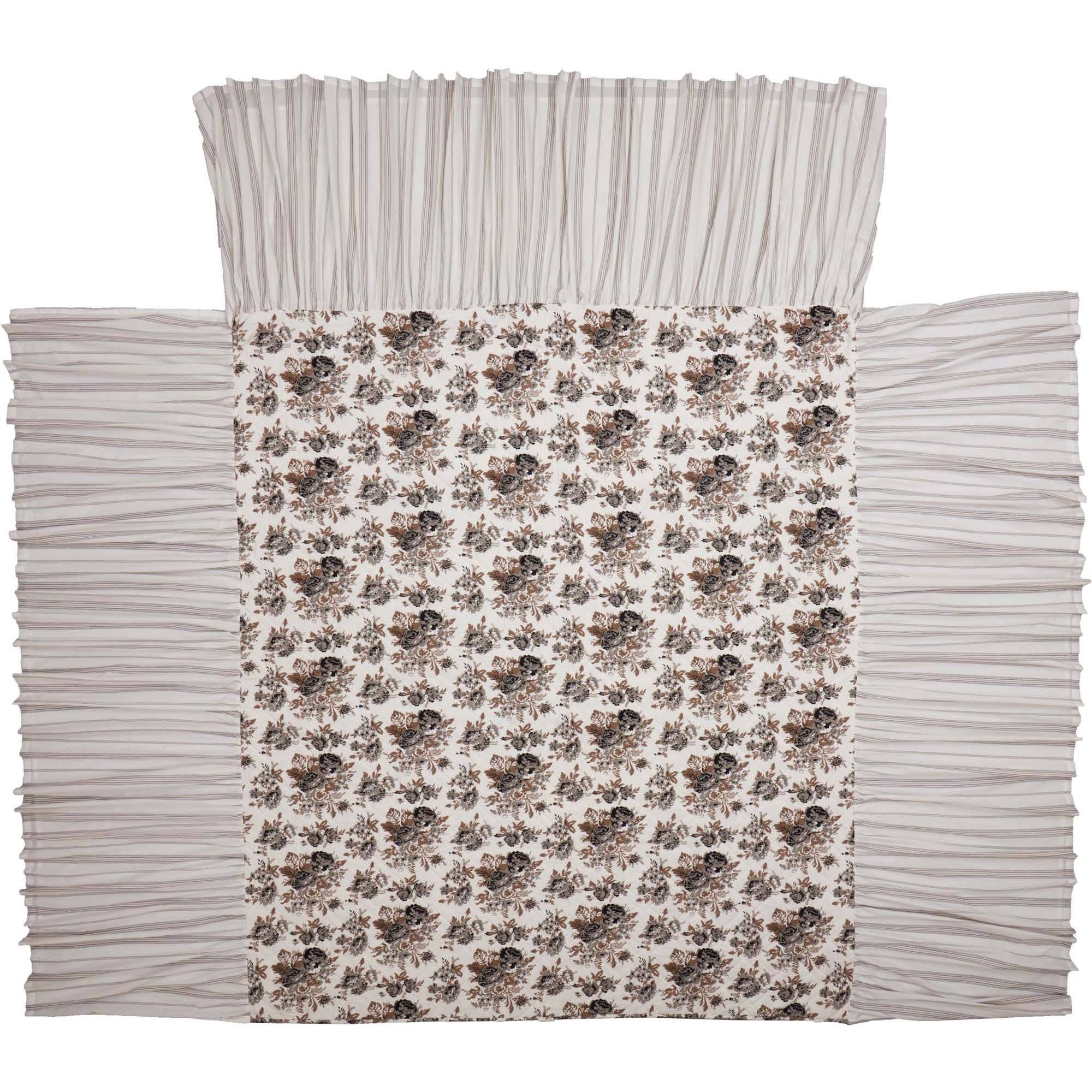 California King Floral Ruffled Coverlet Z608