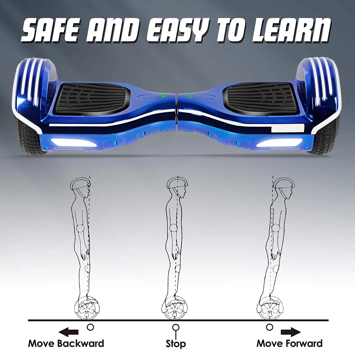 Blue 6.5" Two Wheels Self Balancing Scooter I2552