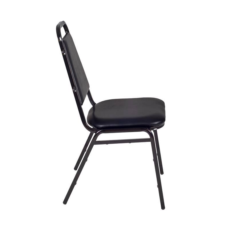 42 in. Square Height Adjustable Classroom Table with 4 Stack Chairs Mocha Walnut S3281