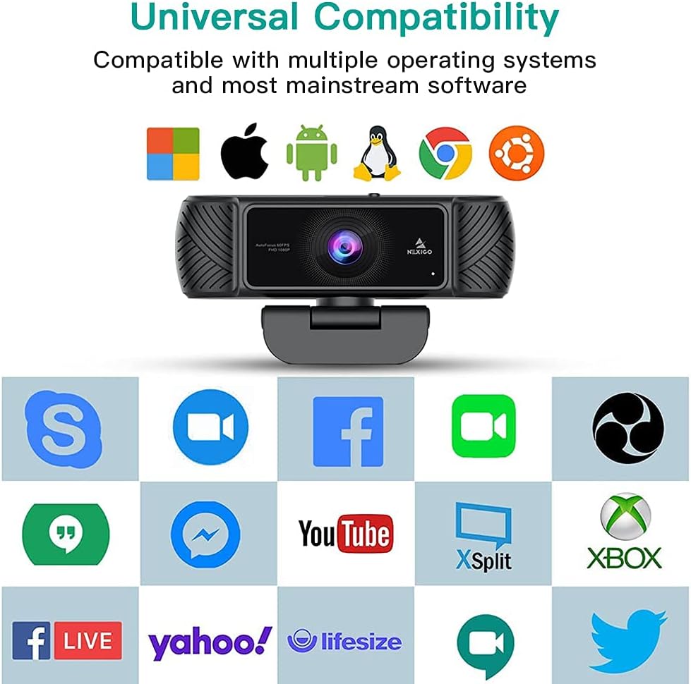 1080P Webcam with Microphone and Privacy Cover C562