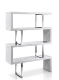 White High Gloss Geometric Bookcase T523990