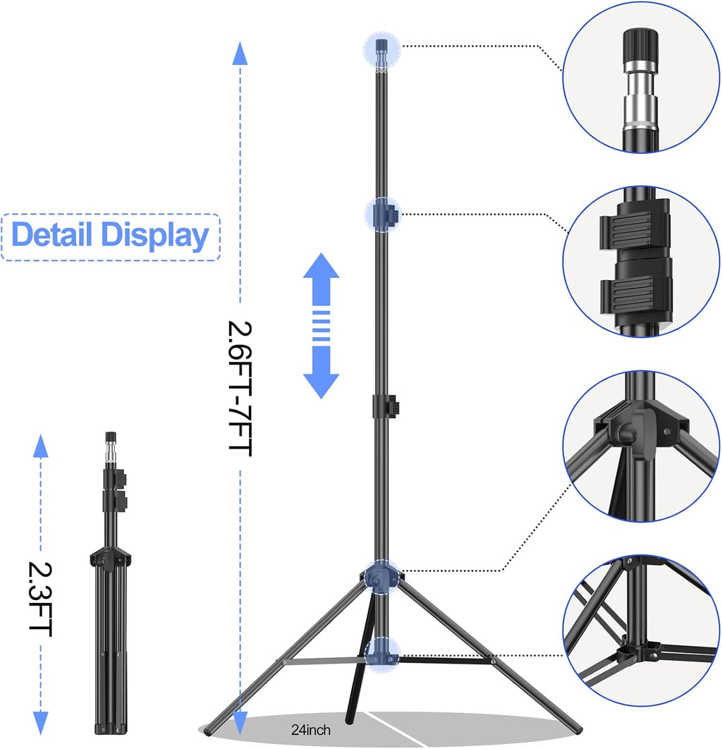 7×10ft Adjustable Photography Backdrop Stand Kit with Polyester Background, Spring Clamps and Carry Bag L300711