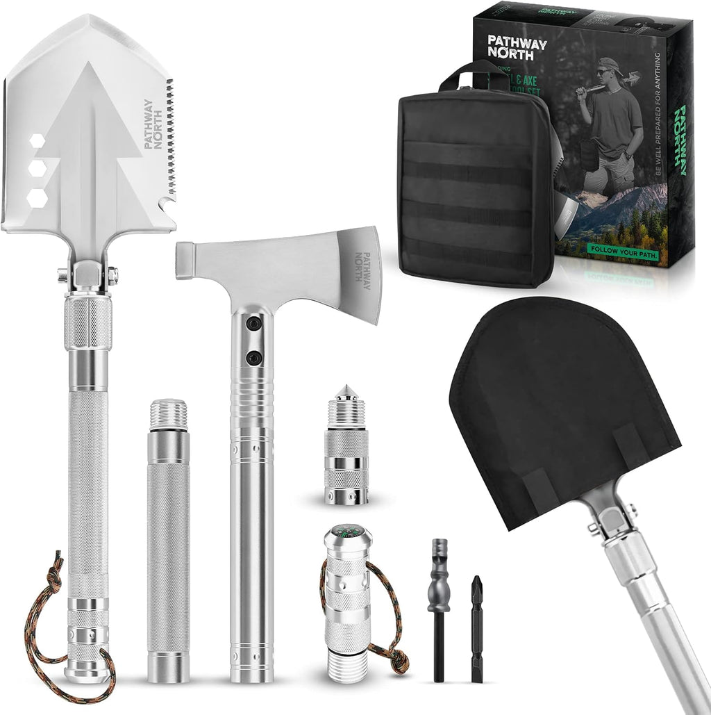 Survival Shovel and Camping Axe Stainless Steel Multi-Tool and Survival Hatchet E3175