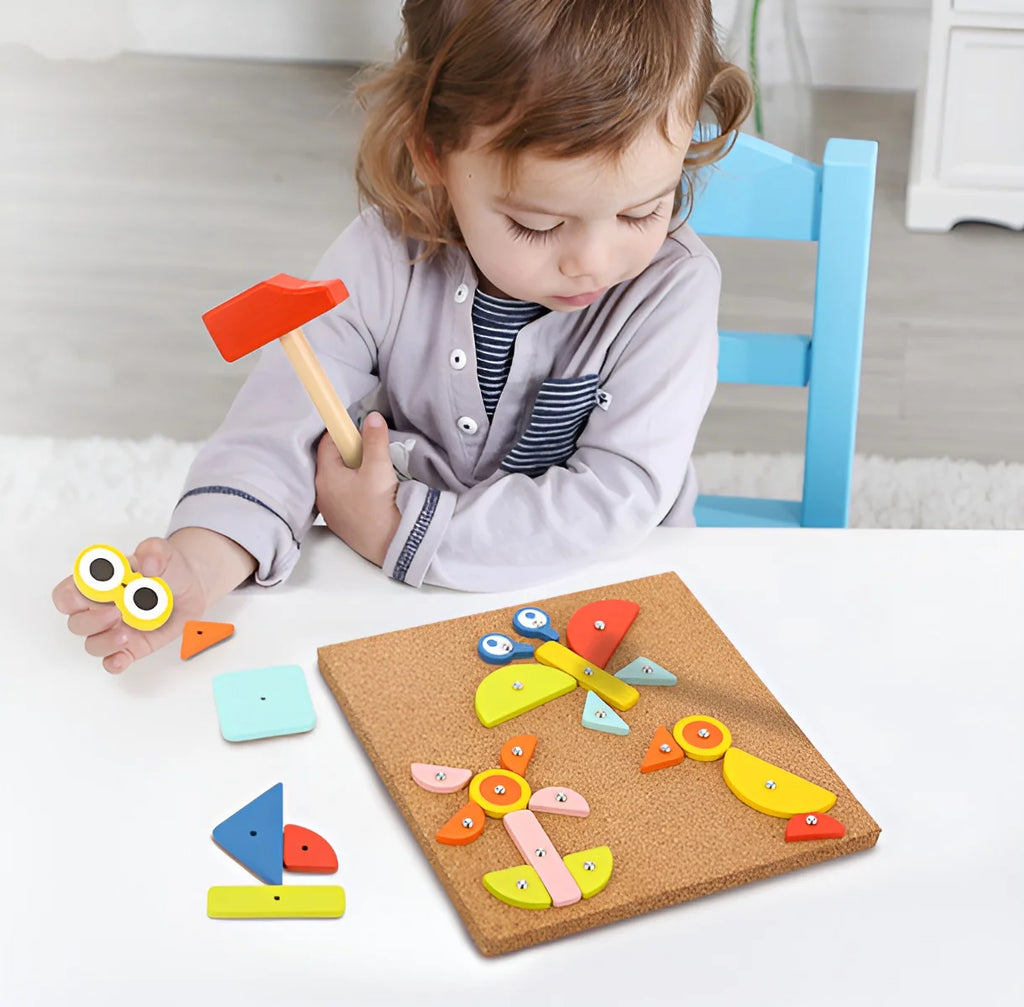82pcs Wooden Hammer and Nails Pounding Toy G468