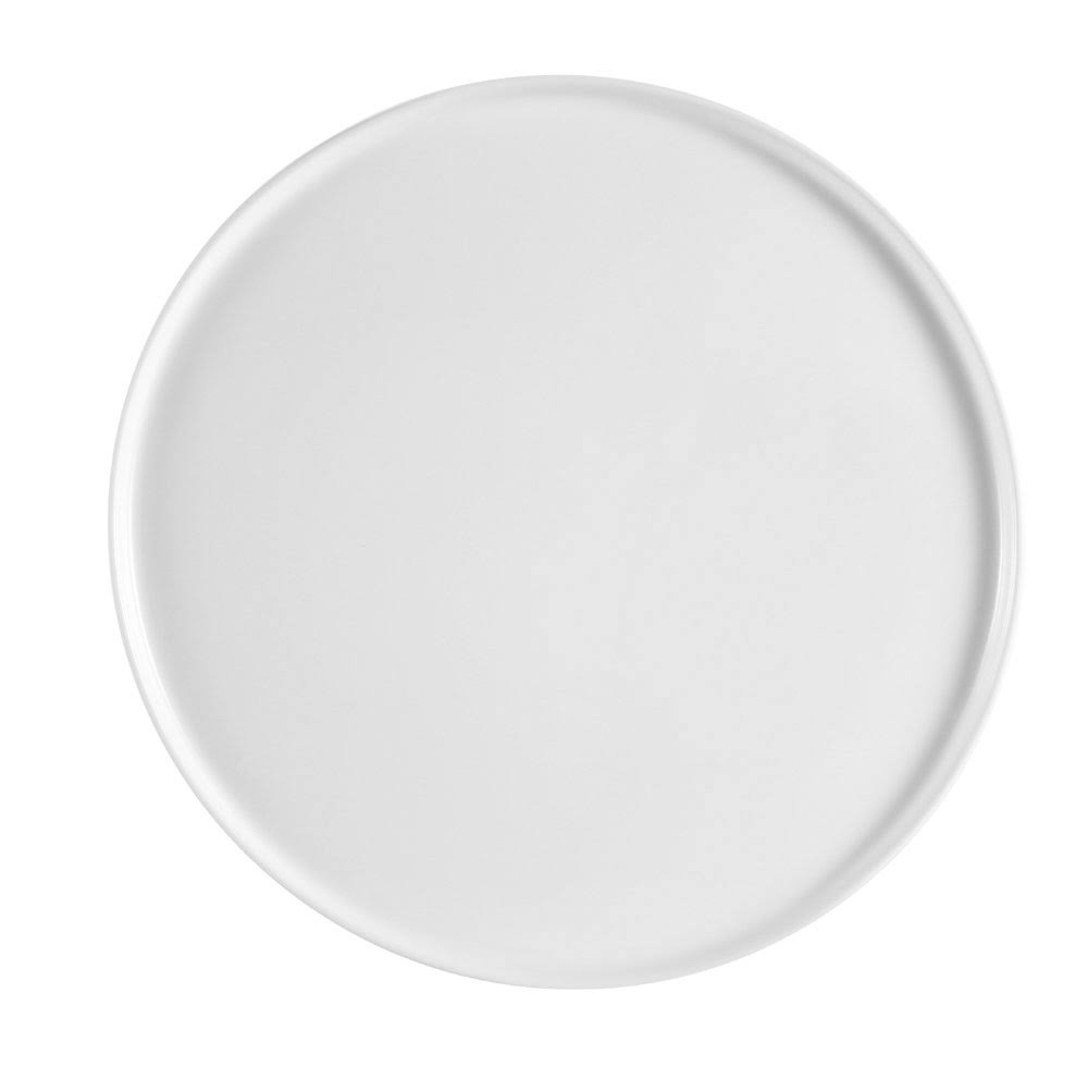 Porcelain Round Flat Pizza Plate, 12-Inch, Super White, Box of 12 S565209