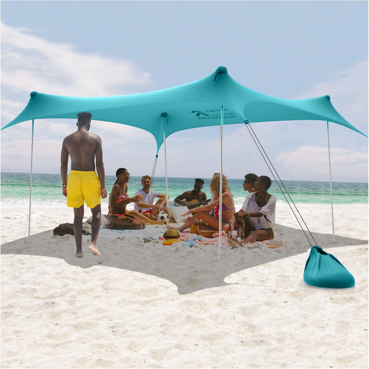 Pop Up Beach Tent Sun Shade with Carrying Bag, UPF50 UV Protection, Large Q9872