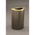 Satin Black/Satin Brass Steel Half Round Open Top Trash Can, 14 Gallon M171