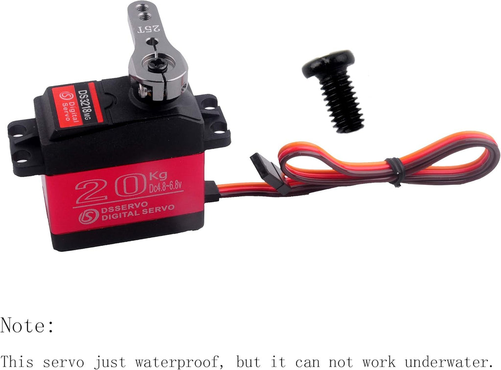 4 Sets DS3218 20KG Full Metal Gear 25T Servo Arm Digital Servo Waterproof for RC Cars, Control Angle 180 Pack of 2 U729